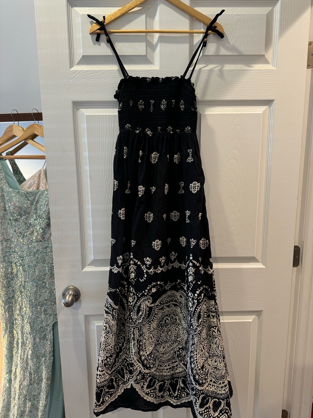 GAP Black Maxi Dress with Paisley Print